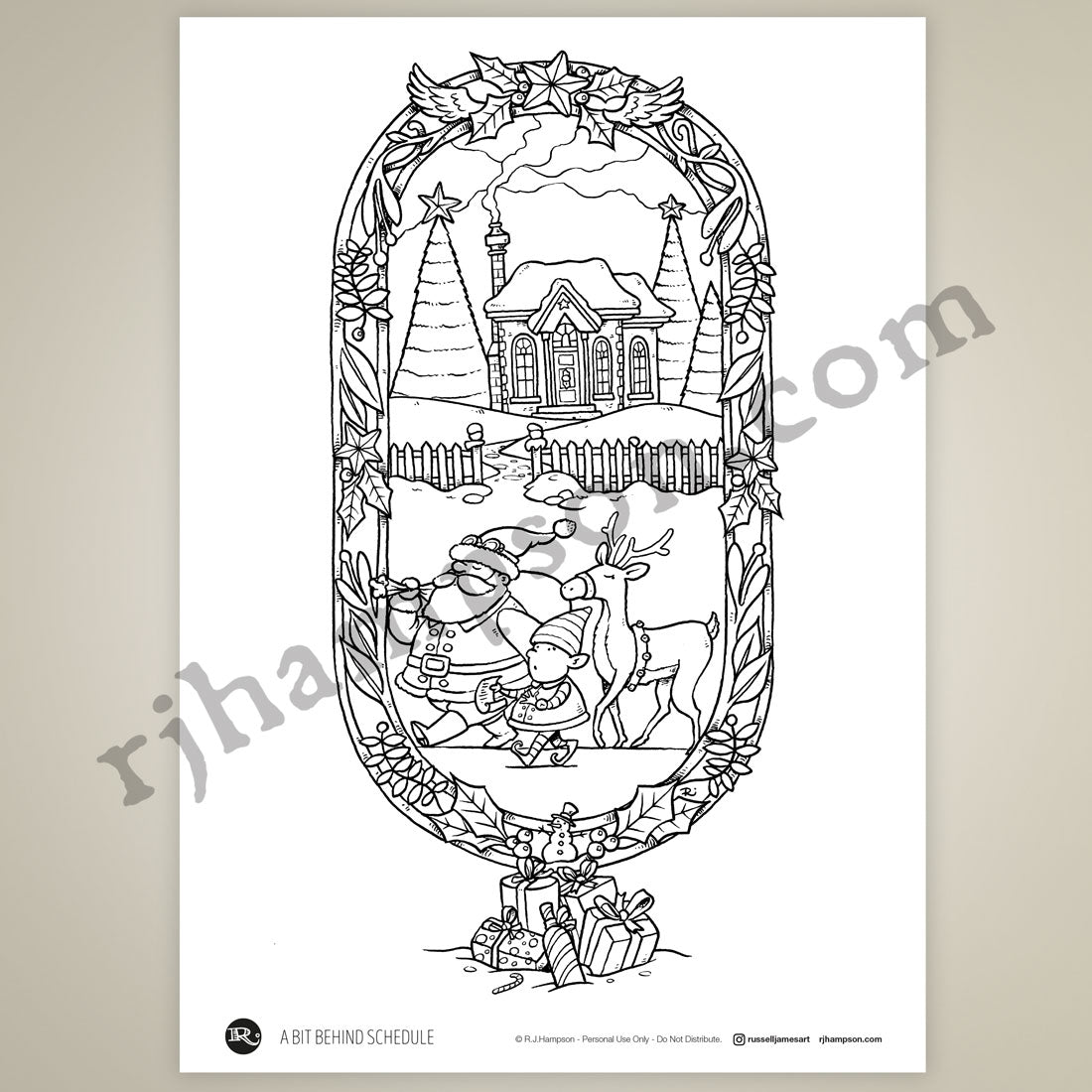 A Bit Behind Schedule Coloring Page - Printable PDF Download – R.J. Hampson