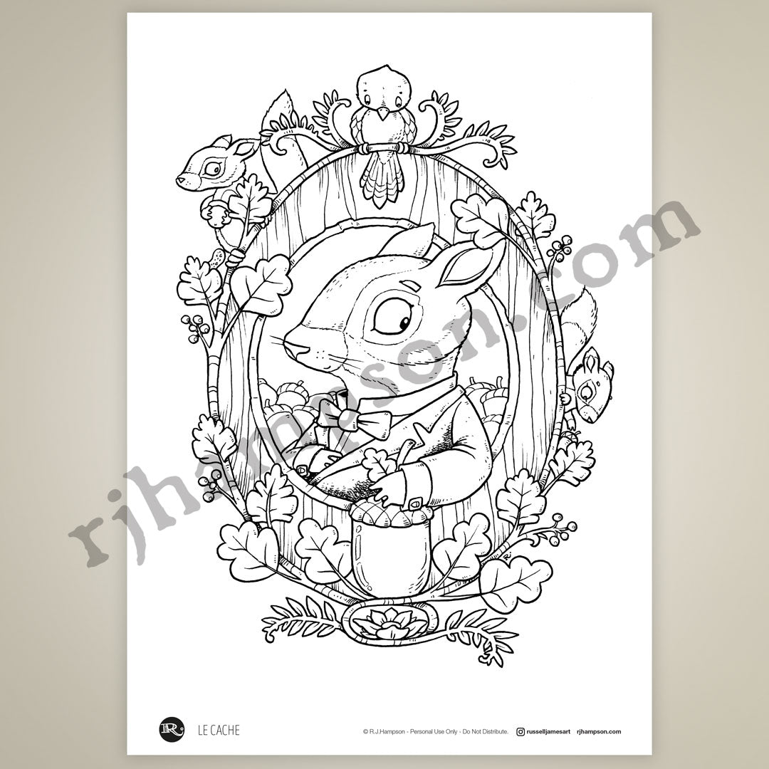 Cache Cache Coloriaf Le Cache Coloring Page - Printable PDF Download – R.J. Hampson
