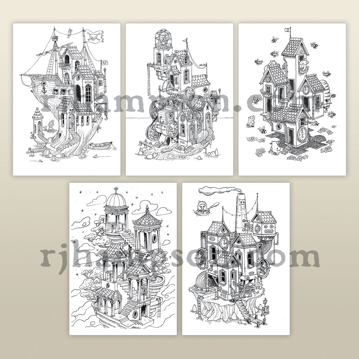 Steampunk Houses - 25 Pack