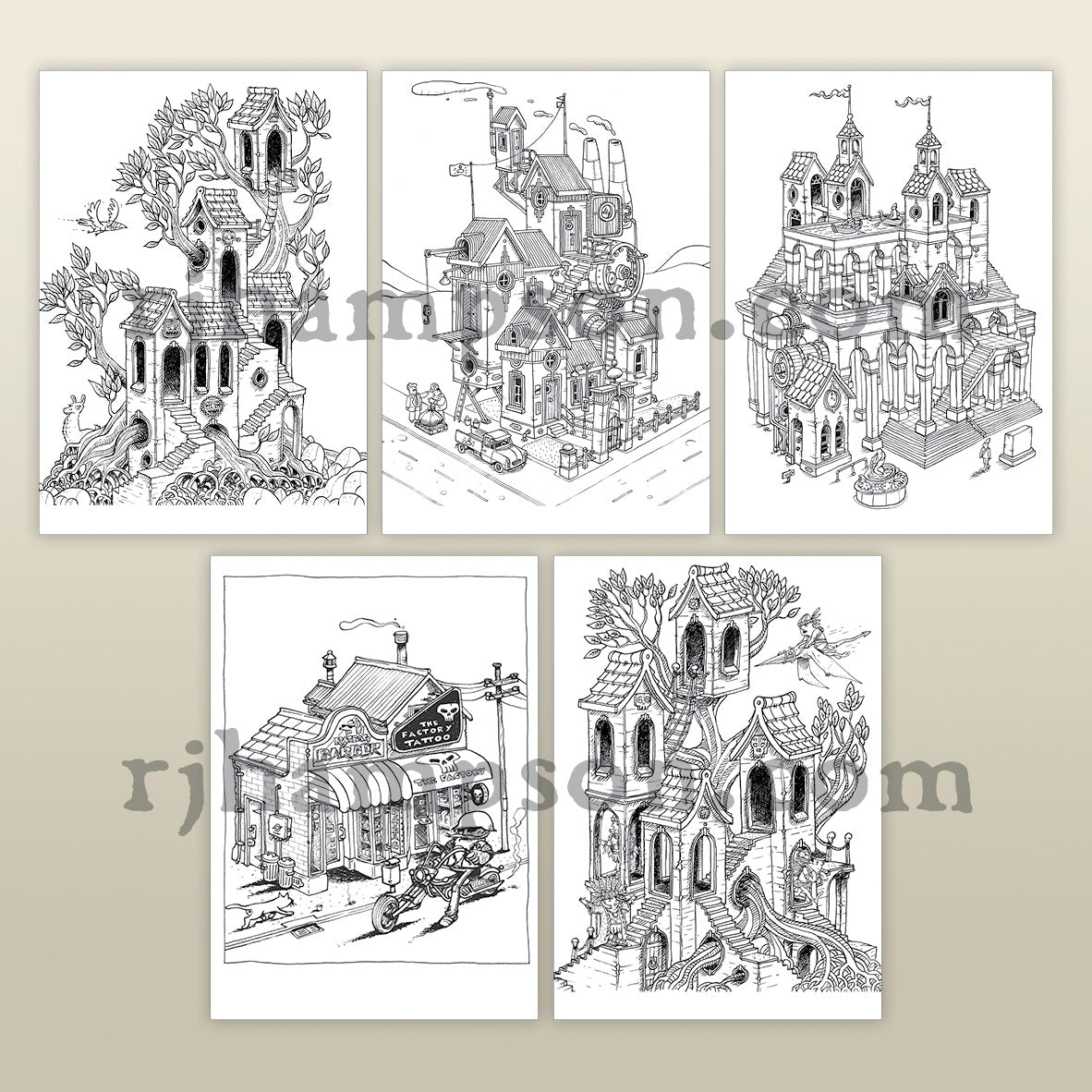 Steampunk Houses - 25 Pack