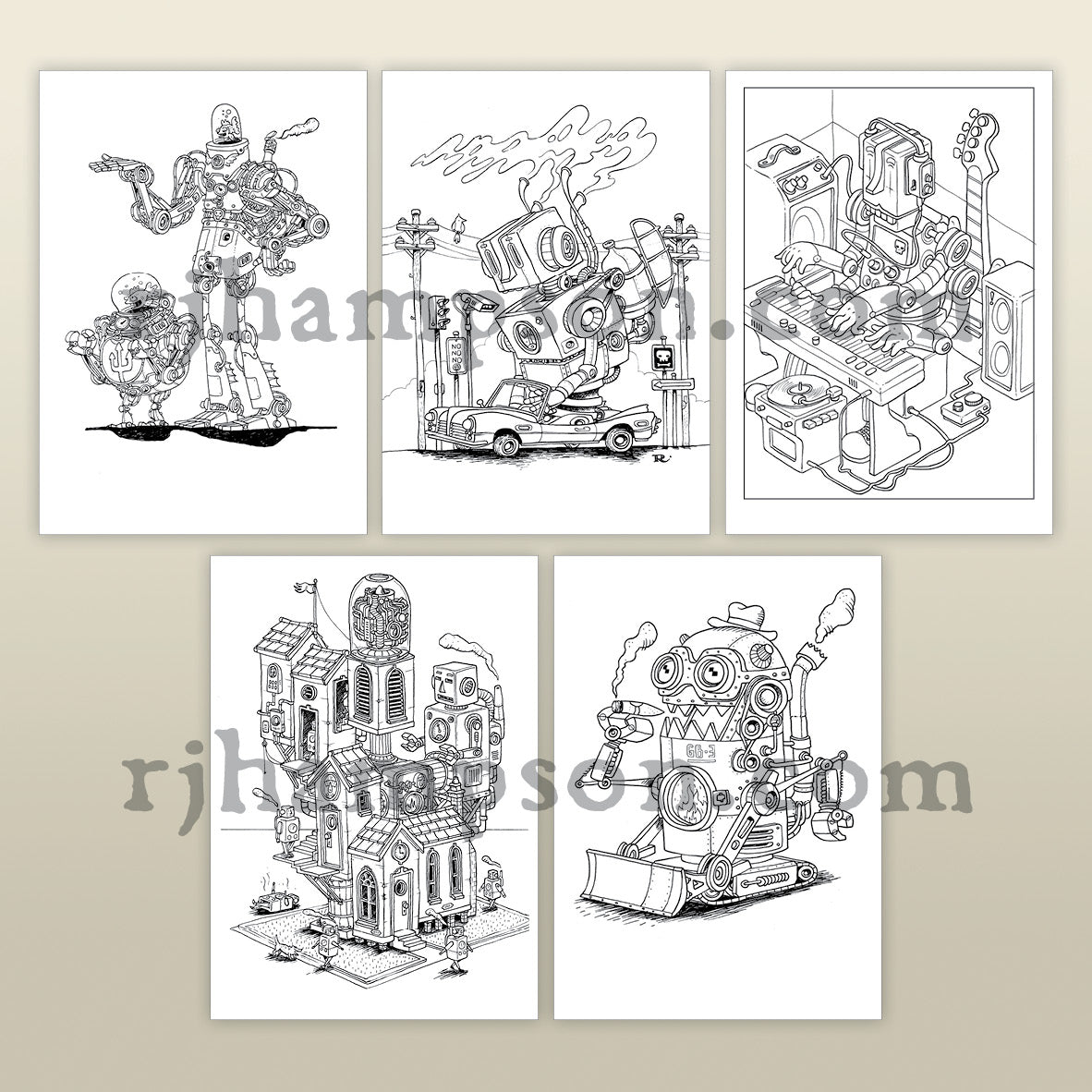 Steampunk Robots - 25 Pack