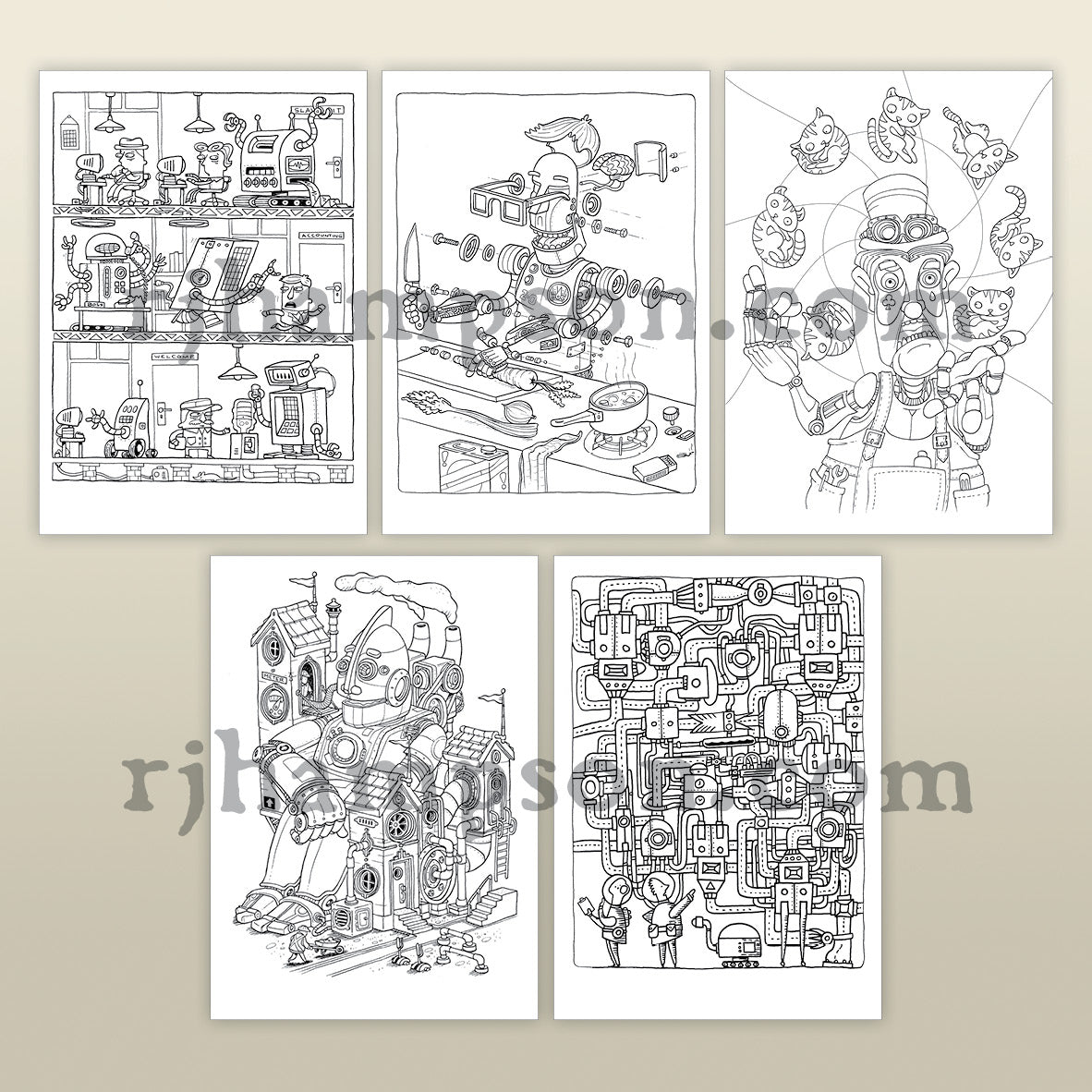 Steampunk Robots - 25 Pack