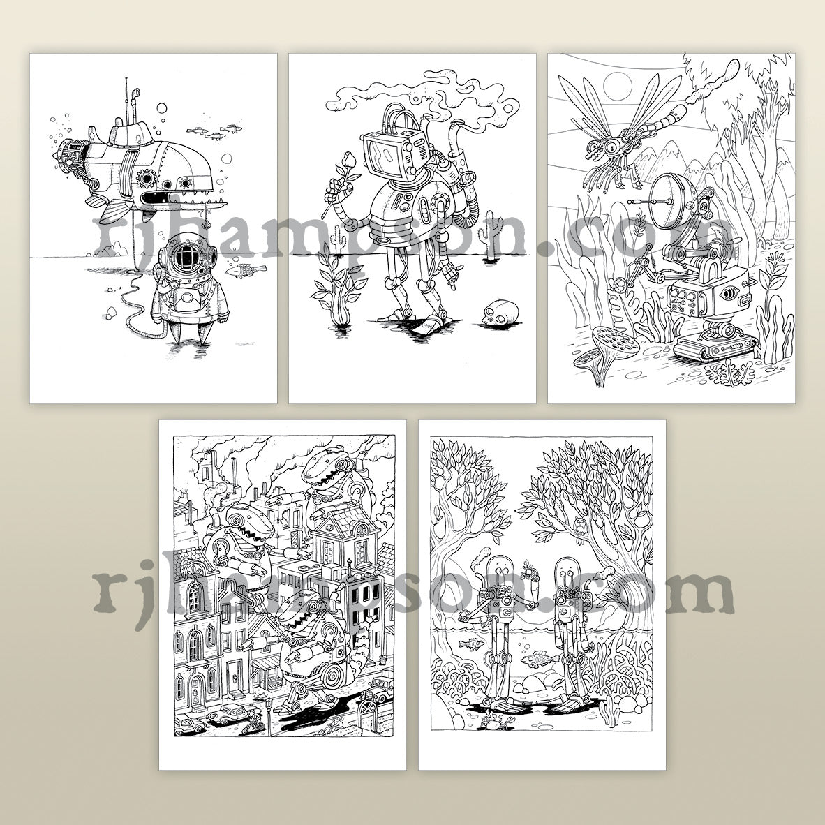 Steampunk Robots - 25 Pack