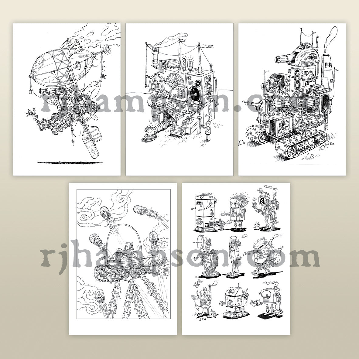Steampunk Robots - 25 Pack