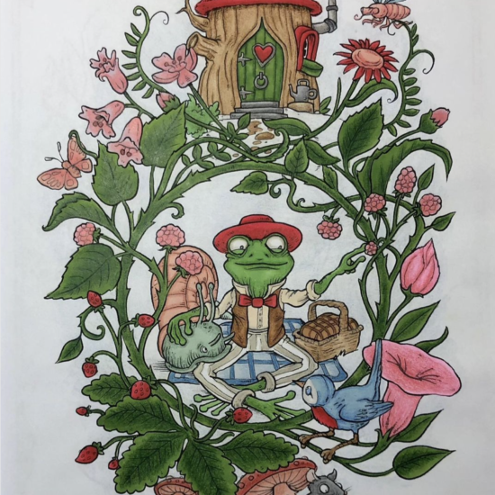 Morning Tea, A Frog's Tale, colored by colouringcarefree, Instagram