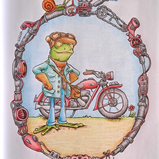 Infernal Combustion Engine, 'A Frog's Tale', colored by Fabienne-L, Facebook