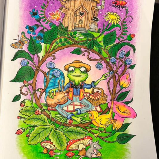 Morning Tea, 'A Frog's Tale' colored by Vicky C, Facebook