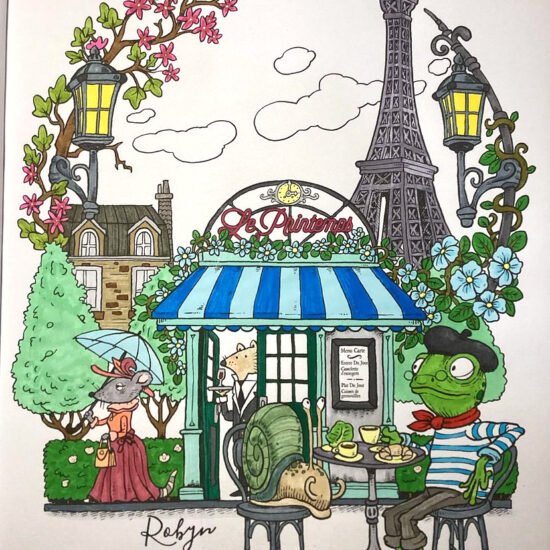 Paris, 'Around the World', colored by 1001pens, Instagram