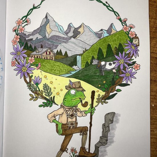 The Alpine Way, 'Around the World', colored by 1001pens, Instagram