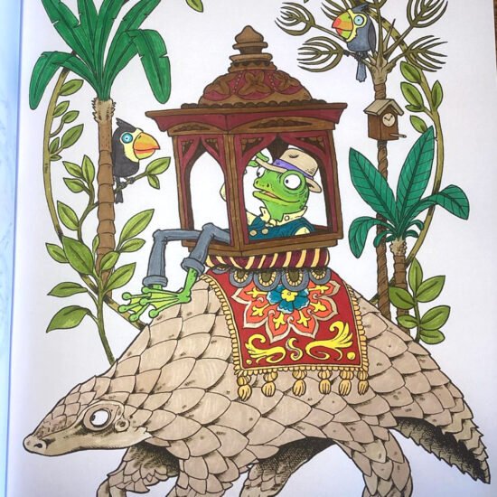 Pangolin Palanquin, 'Around the World', colored by 1001pens, Instagram