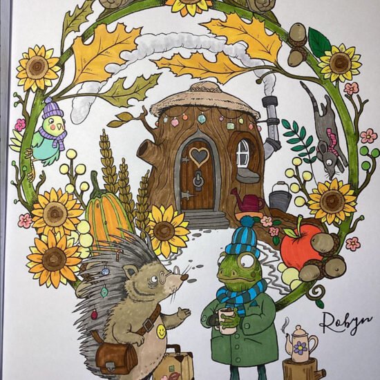 Unexpected Guest, Christmas Tiny Homes, colored by 1001pens, Instagram