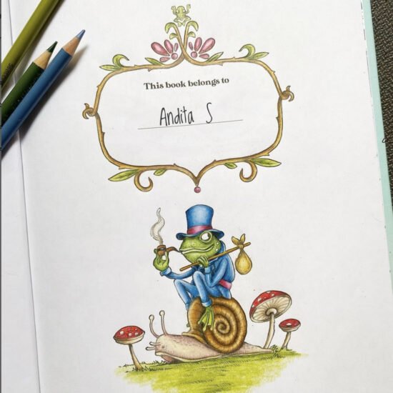 This Book Belongs To, 'A Frog's Tale', colored by ndheets, Instagram