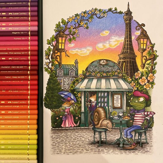 Paris, 'Around the World', colored by sofie illustrations, Instagram