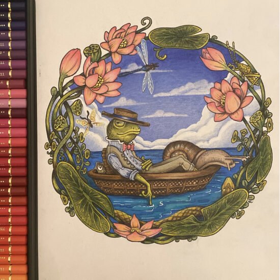 Coracle Castaways, 'Around the World', colored by sofie illustrations, Instagram