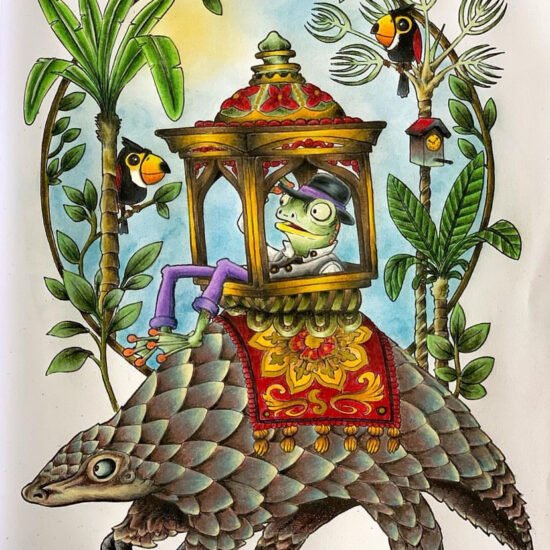 Pangolin Palanquin, 'Around the World', colored by jetgerfen19601960, Instagram