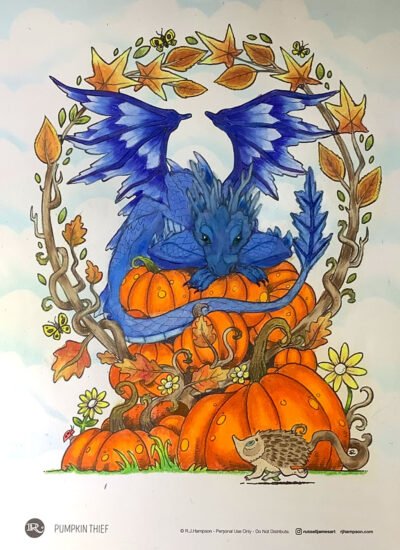 Pumpkin Thief colored by Carol H