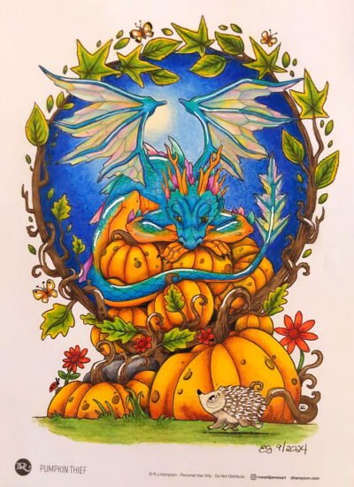 Pumpkin Thief colored by Ellen S