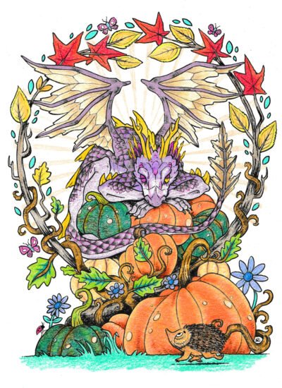 Pumpkin Thief colored with MasterArts coloured pencils by LLC