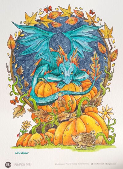 Pumpkin Thief colored by Lynne S