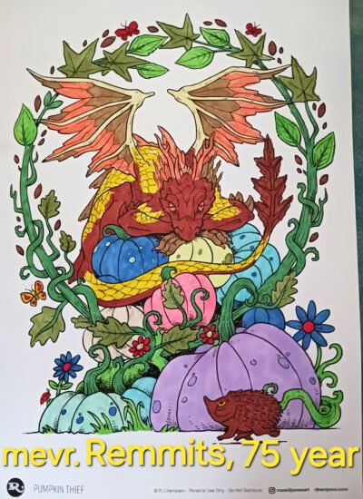 Pumpkin Thief colored by Mevr. Remmits with markers