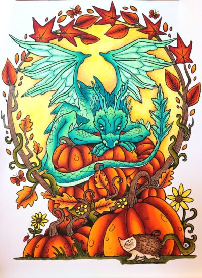 Pumpkin Thief colored with Copics and Schpirerr Farben colored pencils by Patricia M