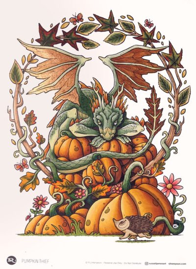 Pumpkin Thief colored by Sanna P with alcohol markers, some coloured pencil and metallic watercolour for the wings.