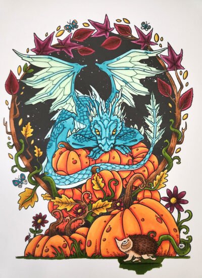 Pumpkin Thief colored with Ohuhu Brush Markers by Whitney R