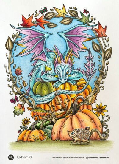 'Pumpkin Thief' colored by Brenda H