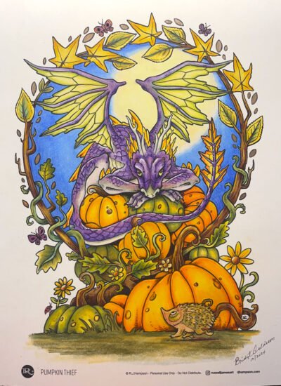 'Pumpkin Thief' colored by Bridget C