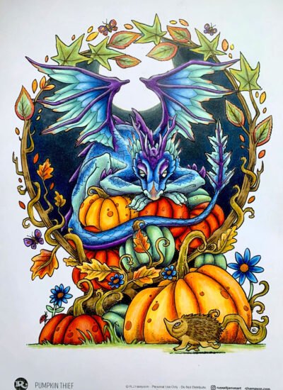 'Pumpkin Thief' colored by Linda V