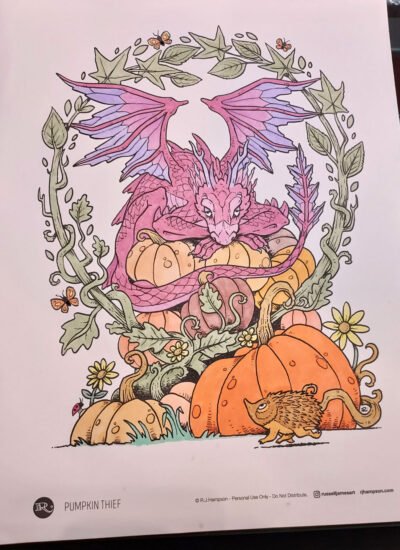 'Pumpkin Thief' colored by Patricia D