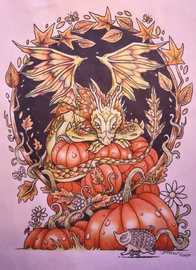 'Pumpkin Thief' colored by Tracy L